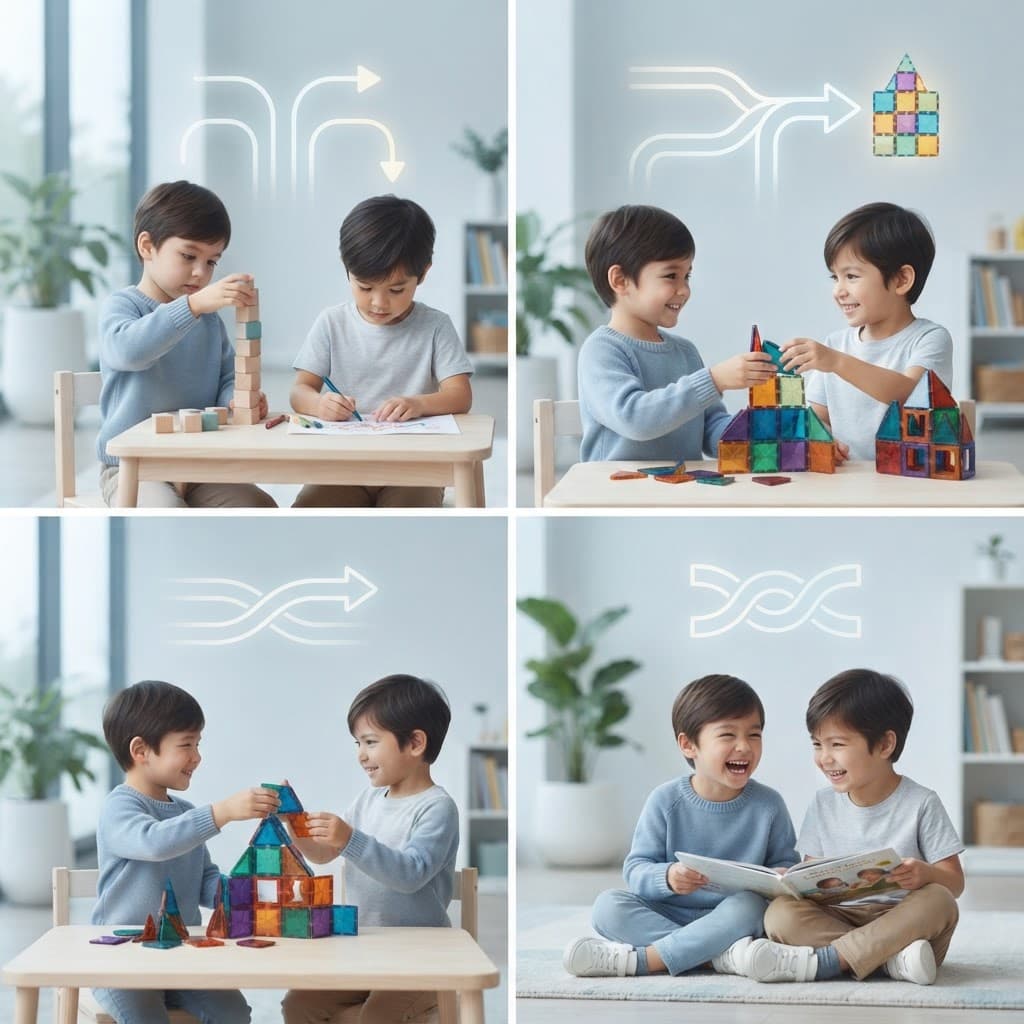 שיתוף פעולה אינו מעודד התנהגות שיתופית, אך משחק משותף ומקביל מגבירים חברות בקרב ילדים בני 4 עד 6