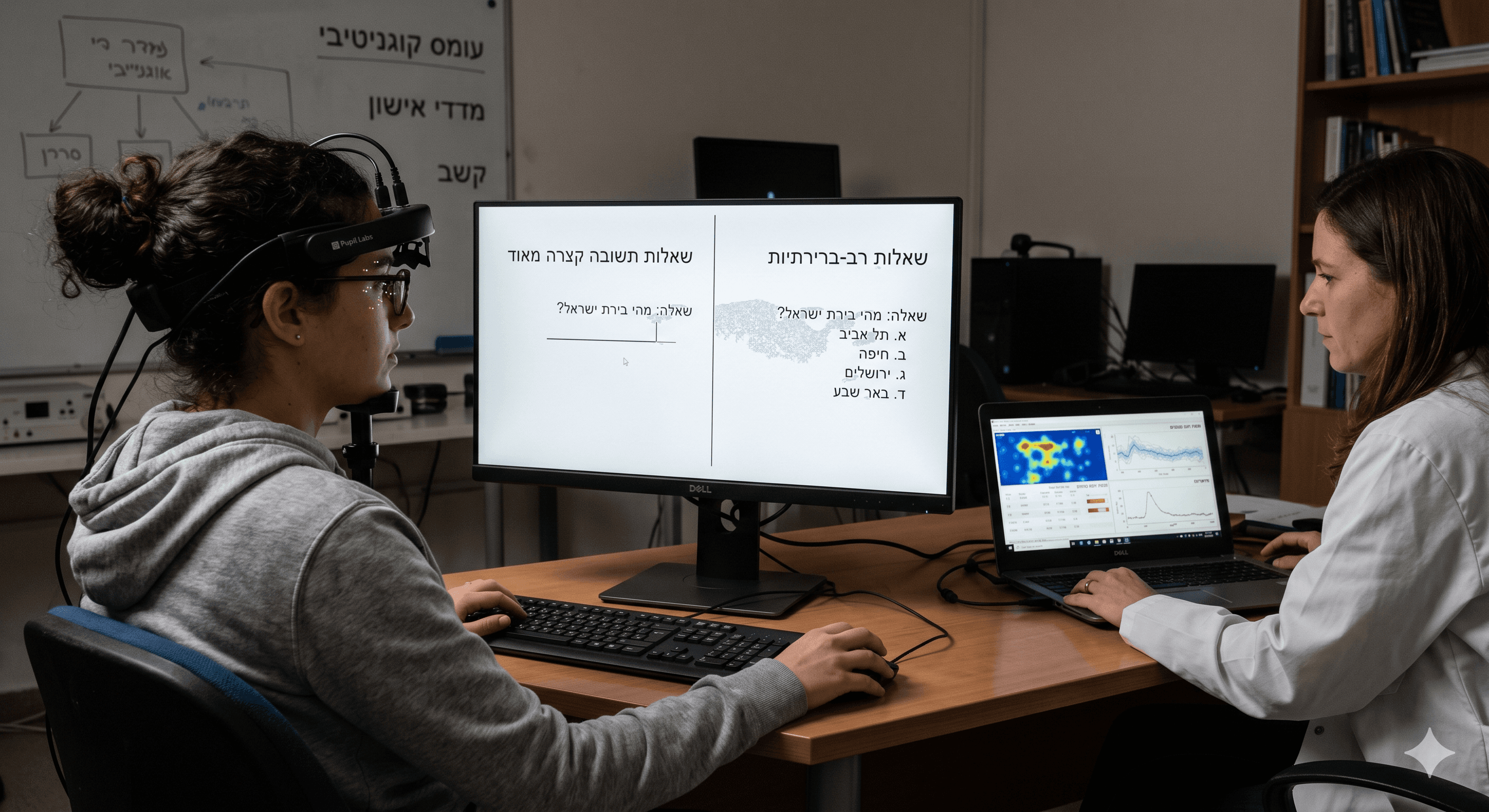 השוואת עומס קוגניטיבי בין שאלות תשובה קצרה מאוד לשאלות רב-ברירתיות: ניסוי מעקב עיניים