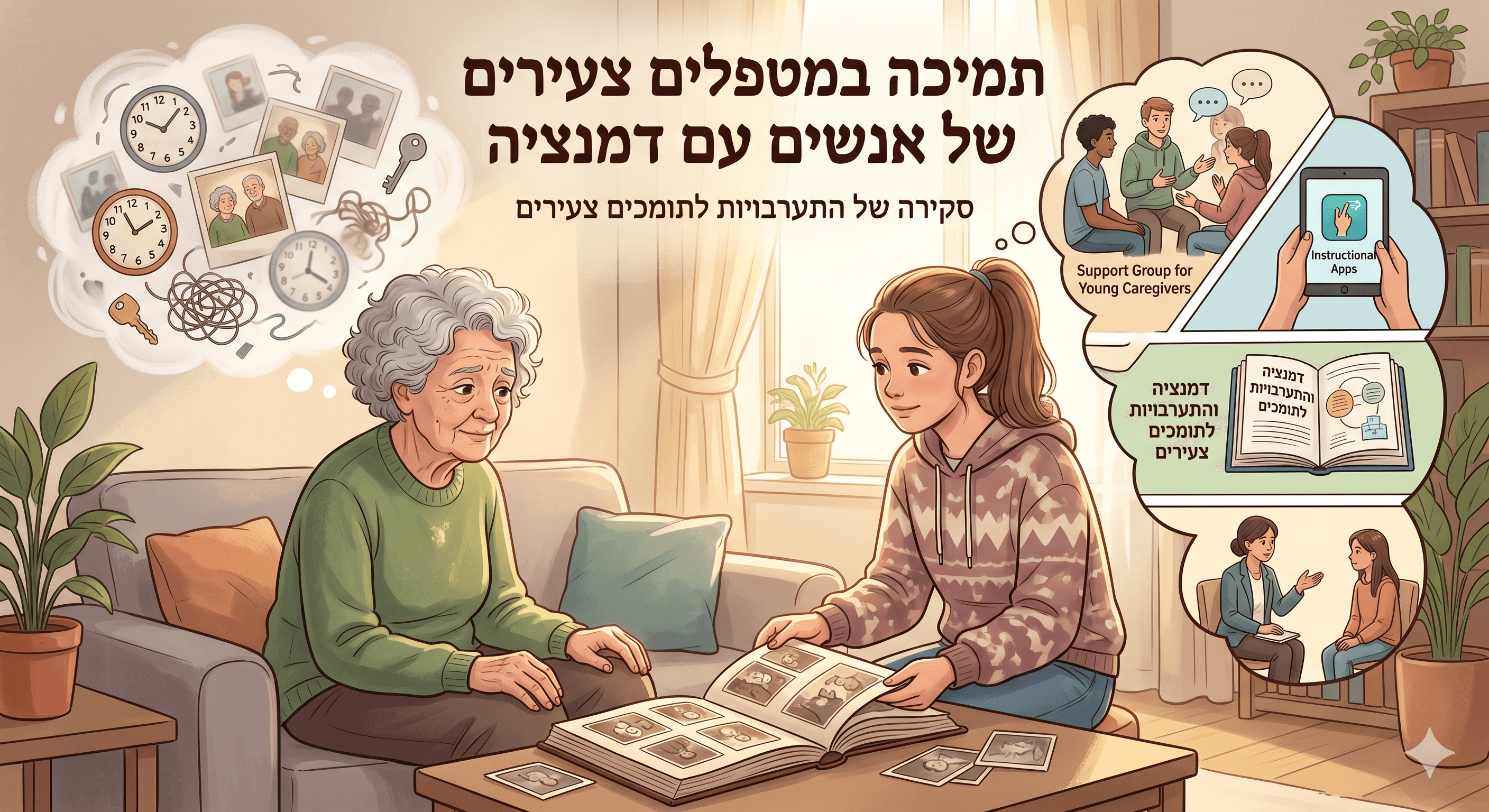 התערבויות לתמיכה במטפלים/תומכים צעירים של אנשים החיים עם דמנציה: סקירה שיטתית בשיטות מעורבות