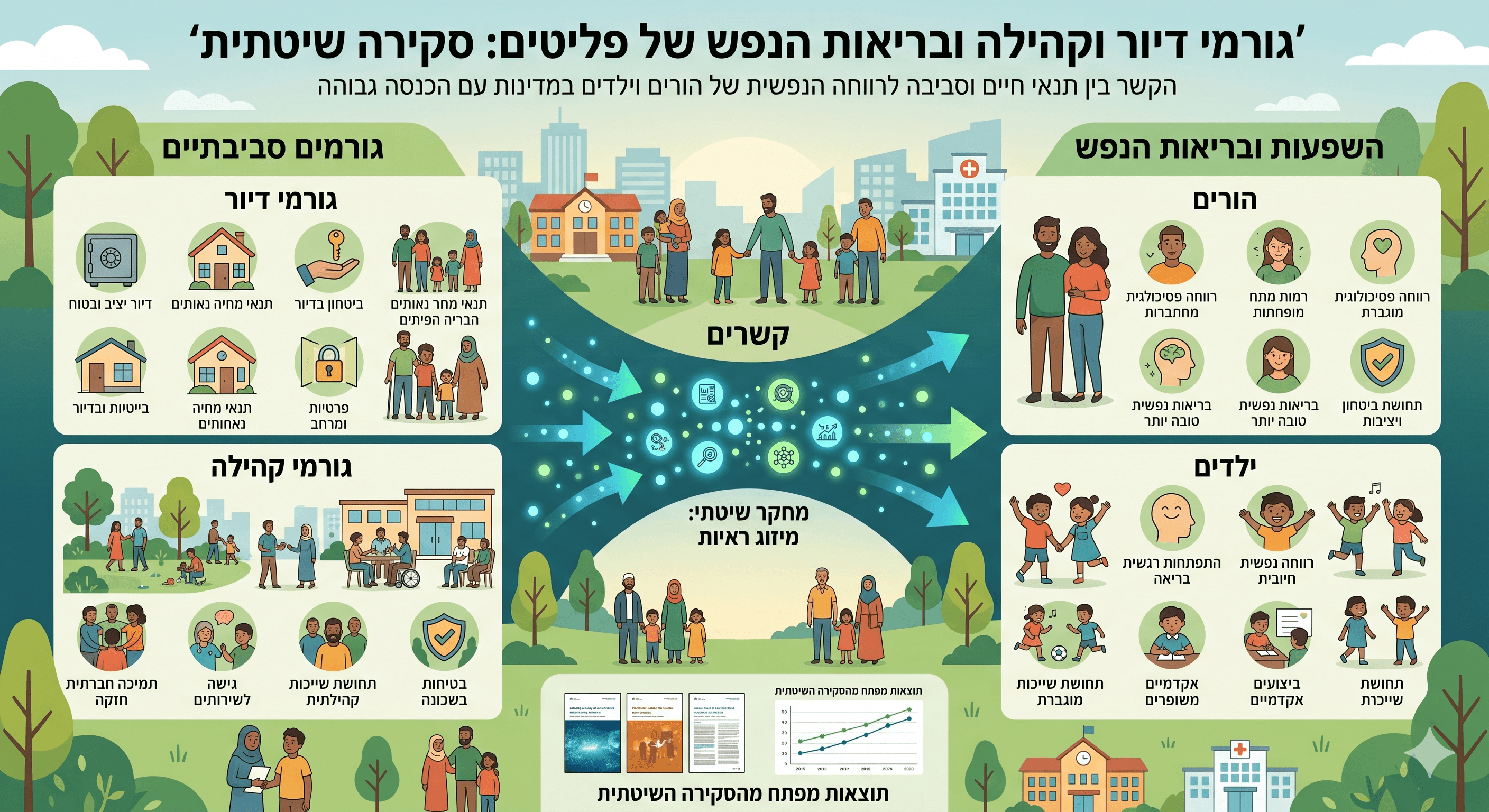 הקשר בין גורמי דיור וקהילה לבריאות הנפש ולרווחה הפסיכולוגית של הורים וילדים פליטים במדינות עם הכנסה גבוהה: סקירה שיטתית