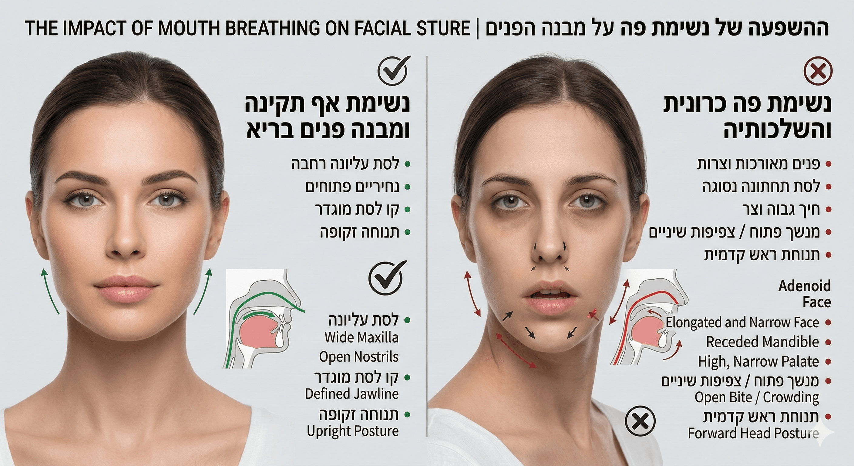 איך נשימת פה מעצבת את פני הילד